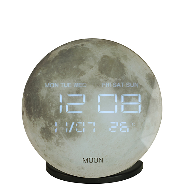 "ירח" שעון דיגיטלי שולחני משולב עם רמקול Bluetooth